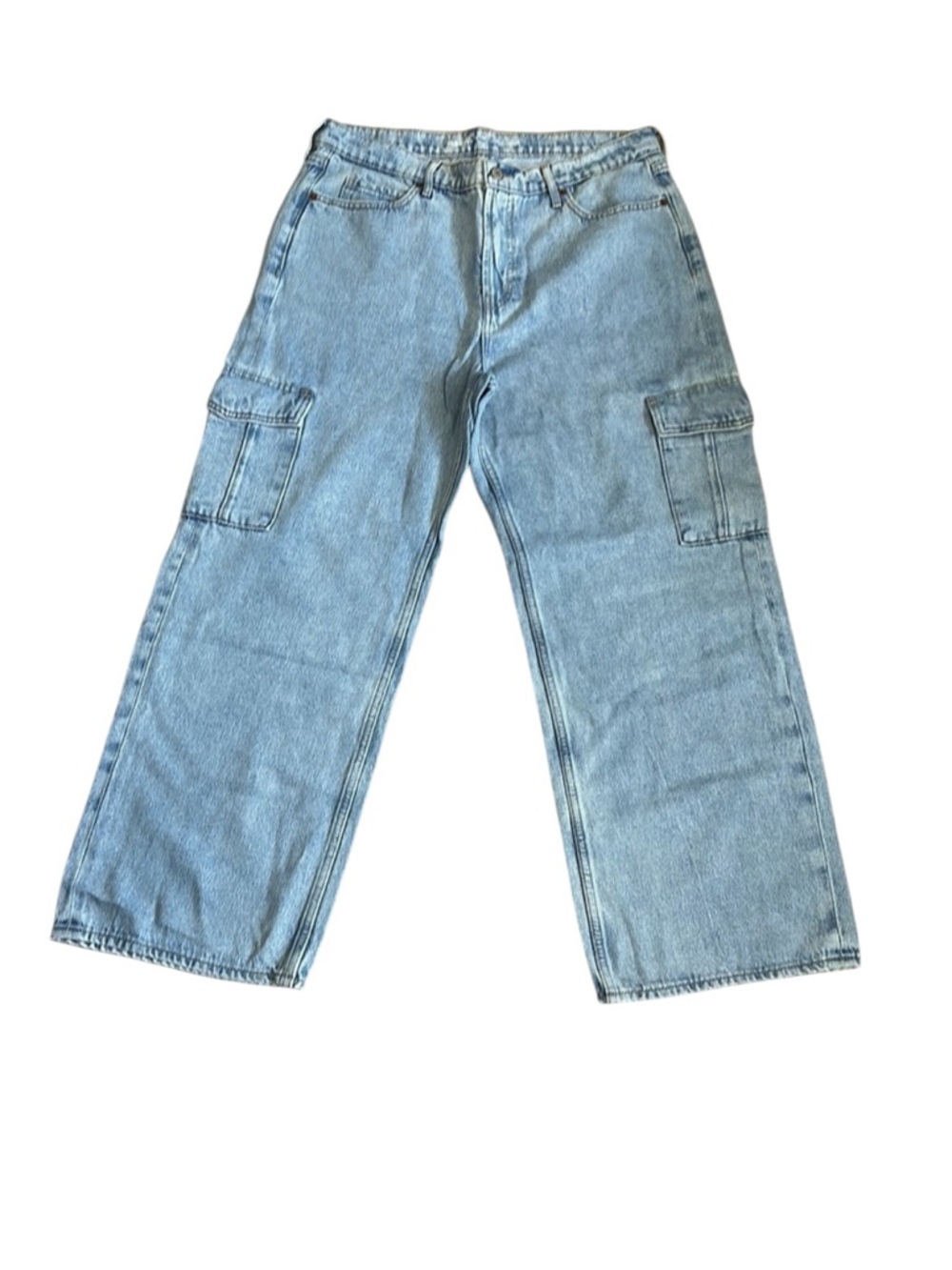 NWT Old Navy High Rise Sky Wide Leg Cargo Denim Jeans
